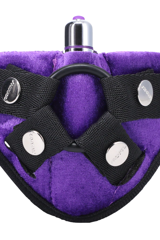 Velvet Vibrating Harness Lilac - ACME Pleasure