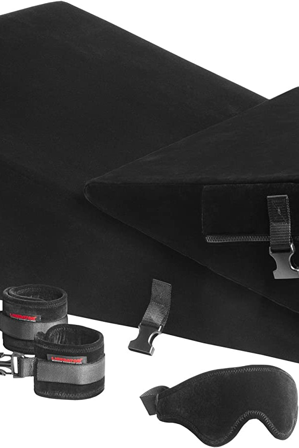 Black Label Wedge/Ramp Combo Male Packaging Microfiber W/Cuffs Black - ACME Pleasure