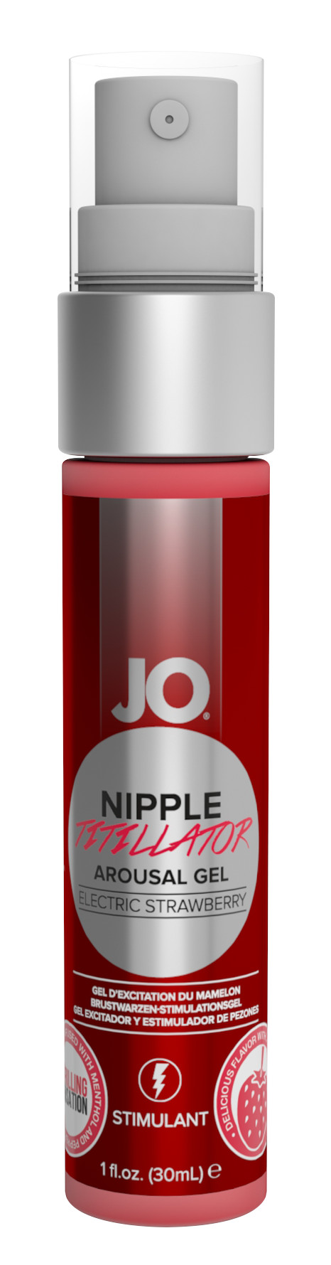 JO Nipple Titillator - Strawberry - Stimulant 1 floz / 30 mL - ACME Pleasure