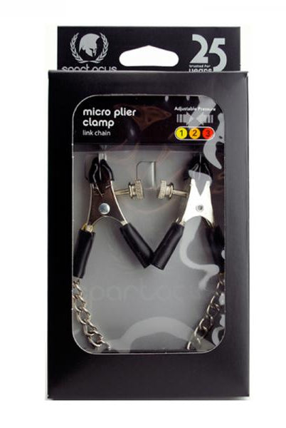 Spartacus Adjustable Nipple Clamps With Curved Chain - ACME Pleasure