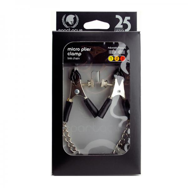 Spartacus Adjustable Nipple Clamps With Curved Chain - ACME Pleasure