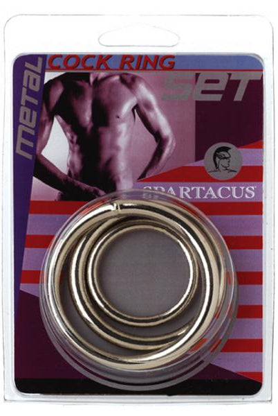 Spartacus Metal Cock Ring Set ( 3 Rings) - ACME Pleasure
