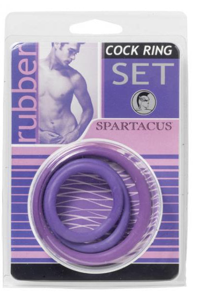 Spartacus Cock Ring Set (3 Rings/purple) - ACME Pleasure