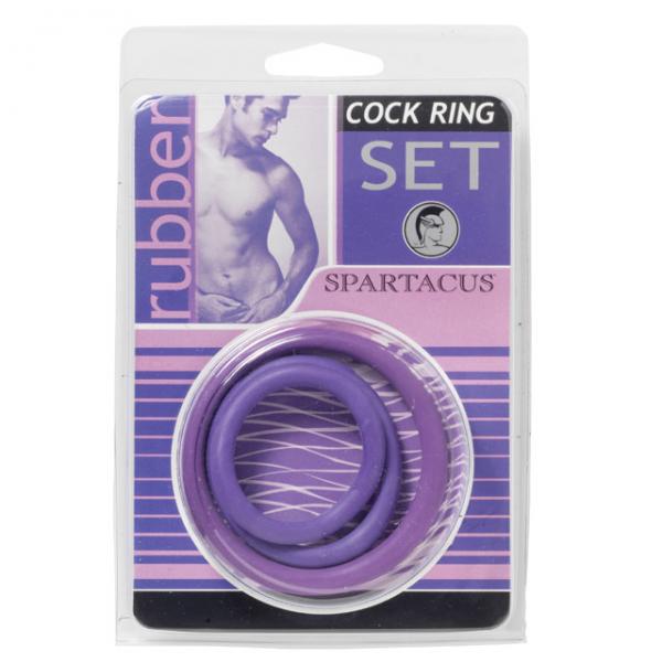 Spartacus Cock Ring Set (3 Rings/purple) - ACME Pleasure