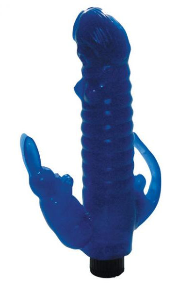 Ribbed Bunny Vibrator With Anal Tickler (blue) - ACME Pleasure