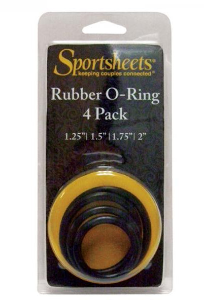 Sportsheets Rubber Rings 4 Pack Black - ACME Pleasure