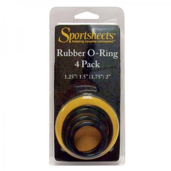 Sportsheets Rubber Rings 4 Pack Black - ACME Pleasure