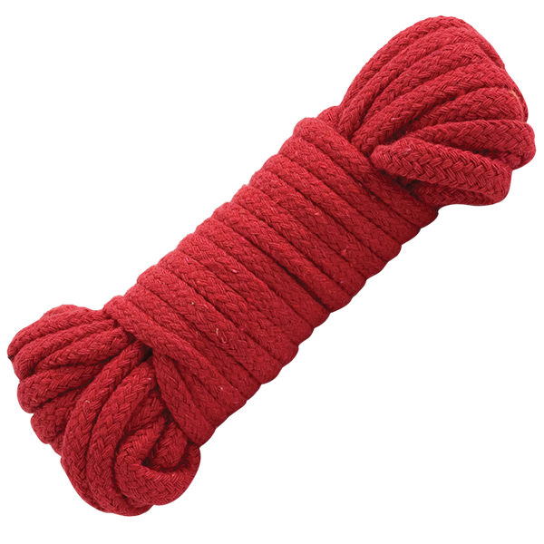 Japanese Style Bondage Rope Cotton Red 32 Feet - ACME Pleasure