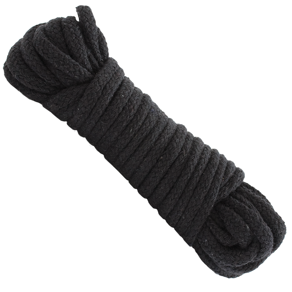 Japanese Style Bondage Rope Cotton Black 32 feet - ACME Pleasure