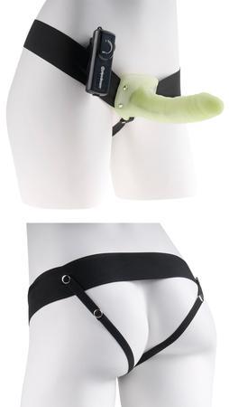 Fetish Fantasy Vibrating Hollow Strap-On Glow In The Dark - ACME Pleasure