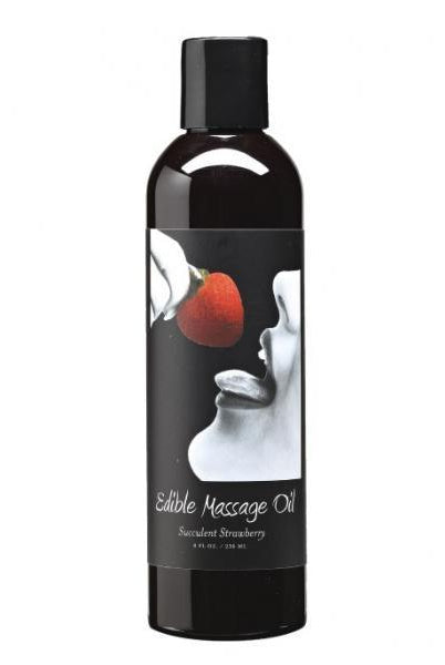 Earthly Body Edible Massage Oil Succulent Strawberry 8oz - ACME Pleasure