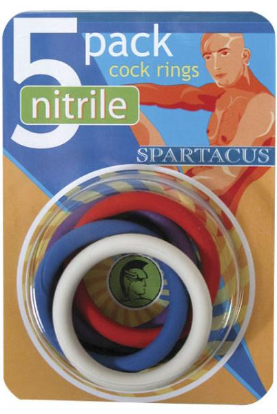 Spartacus Nitrile Cock Rings 5 Pack 1.5 inches - ACME Pleasure