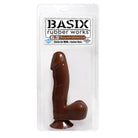 Basix Rubber Works - 6.5in. Dong With Suction Cup Brown - ACME Pleasure