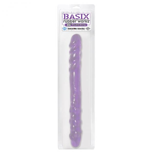 Basix Rubber Works 16 inches Double Dong Purple - ACME Pleasure