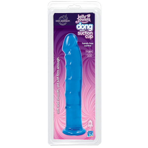 Jelly Jewels Dong With Suction Cup 8 Inch - Blue - ACME Pleasure