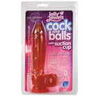 Jelly Jewels C*ck And Balls With Suction Cup 8 Inch Ruby - ACME Pleasure