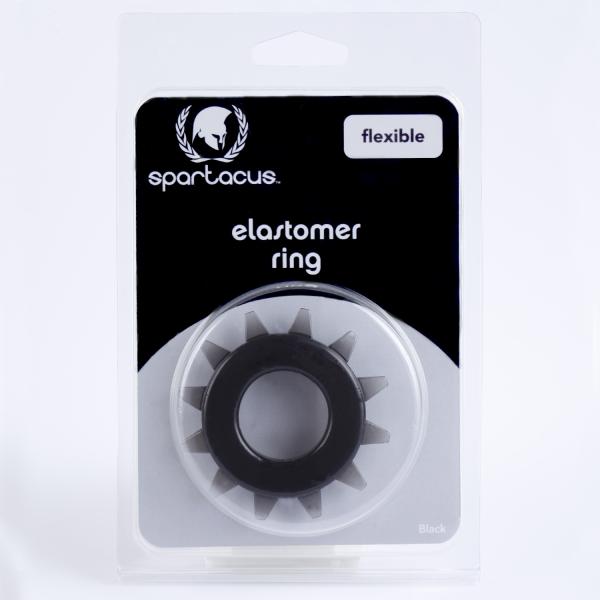 Stud Elastomer Cock Ring Black - ACME Pleasure