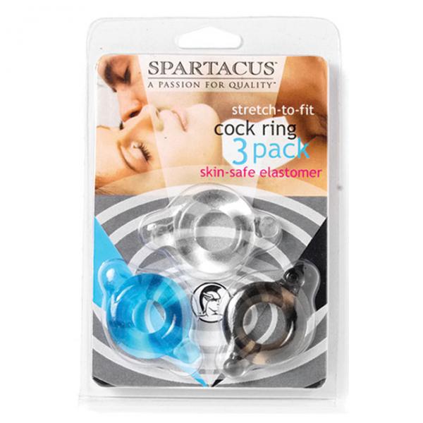 Elastomer Cock Ring (blk,blu,clr/3) - ACME Pleasure