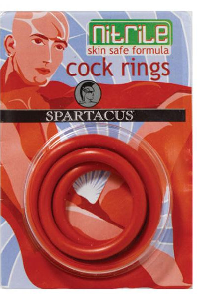 Nitrile Cock Ring Set (red/3) - ACME Pleasure