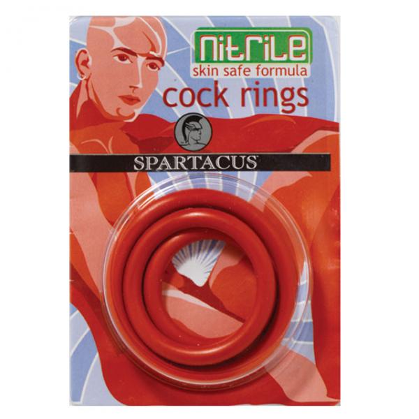 Nitrile Cock Ring Set (red/3) - ACME Pleasure