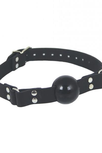 Rubber Ball Gag 1.5 inches with Buckle Closure Black O/S - ACME Pleasure