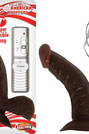 All American Whopper Vibrating Dong, Balls 7 inches Brown - ACME Pleasure