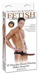 10in Chocolate Dream Vibrating Hollow Strap-On - ACME Pleasure