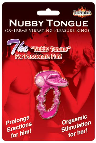 Nubbie Tongue Magenta Pink Vibrating Cock Ring - ACME Pleasure