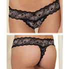 Crotchless Lace V Thong Black Small/Medium - ACME Pleasure