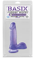 Basix Rubber Works 6 inches Dong Suction Cup Purple - ACME Pleasure