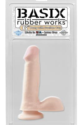 Basix Rubber Works 6 Inch Dong - Beige - ACME Pleasure