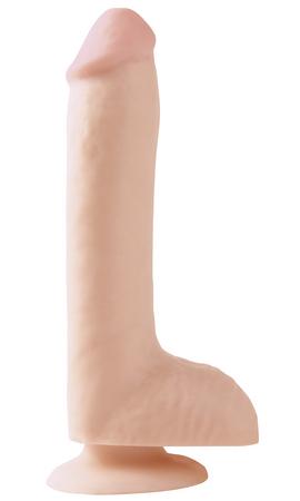 Basix Rubber 8 inches Dong With Suction Cup Beige - ACME Pleasure