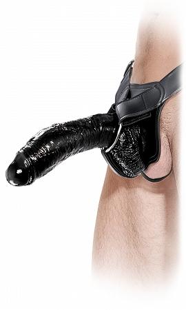 Fetish Fantasy Extreme Hollow Strap On Black 10 inches - ACME Pleasure