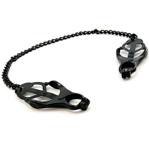 H2h Nipple Clamps Jaws W/chain (black) - ACME Pleasure