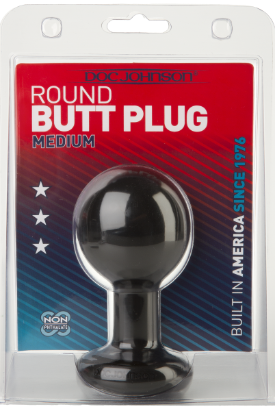 Round Butt Plug Medium Black - ACME Pleasure