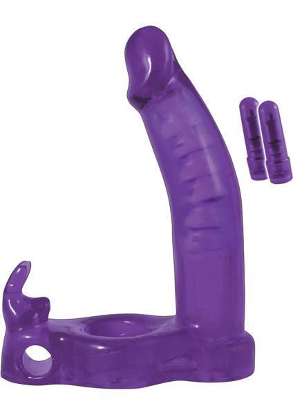 Double Penetrator Rabbit Cock Ring Purple - ACME Pleasure