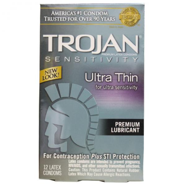 Trojan Sensitivity Ultra Thin Latex Condoms 12 Pack - ACME Pleasure