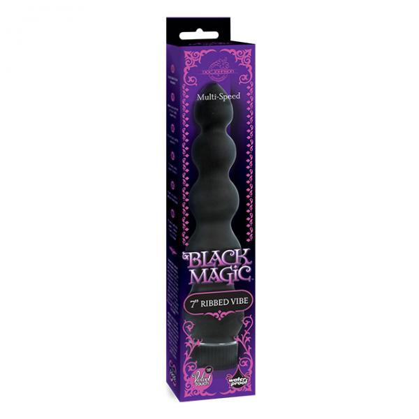 Black Magic 7 inches Ribbed Vibrator - ACME Pleasure