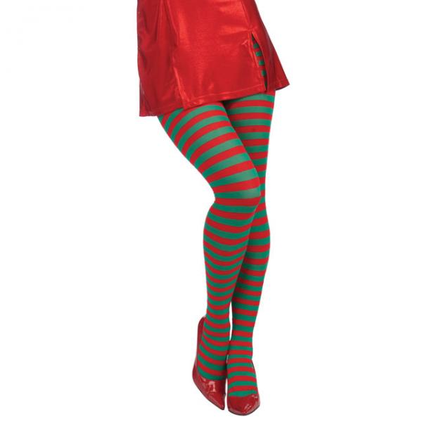 Xmas Red/Green Striped Tights - ACME Pleasure