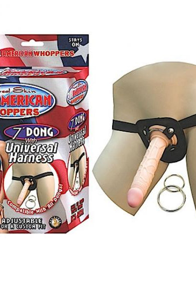 Real Skin All American Whoppers Dong With Universal Harness 7 Inch - ACME Pleasure
