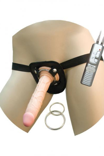 All American Whoppers 7 inches Vibrating Dong Universal Harness - ACME Pleasure
