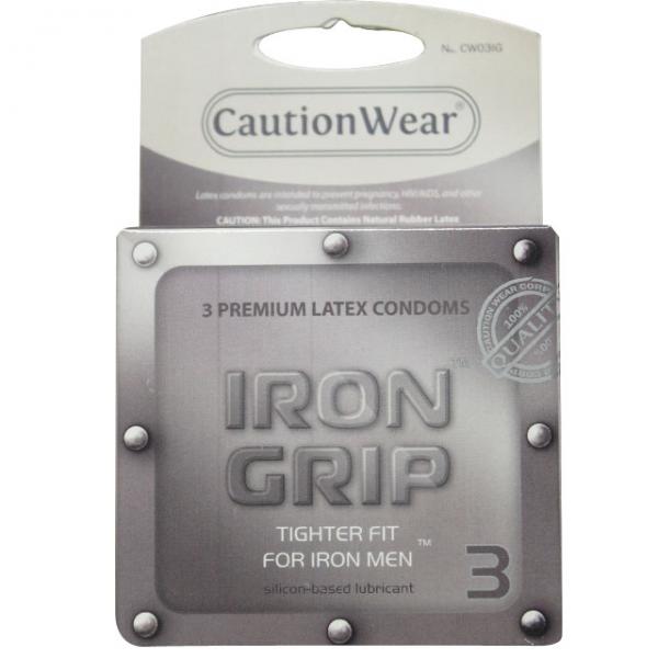 Caution Wear Iron Grip Condoms 3 Pack - ACME Pleasure