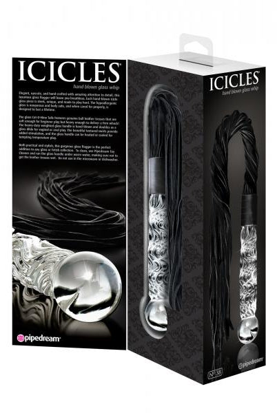 Icicles No 38 Glass Handle Cat O Nine Tails Whip - ACME Pleasure