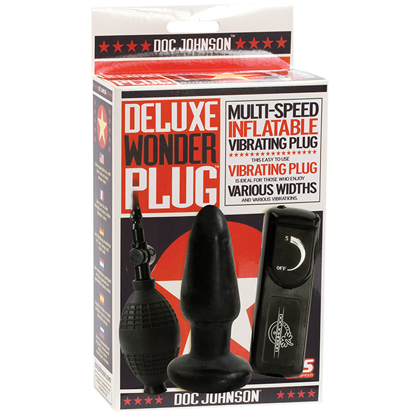 Deluxe Wonder Plug Inflatable Vibrating Black - ACME Pleasure