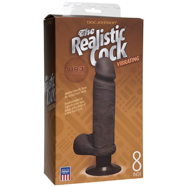 The Vibro Realistic Cock UR3 Vibrator 8 Inch - Brown - ACME Pleasure