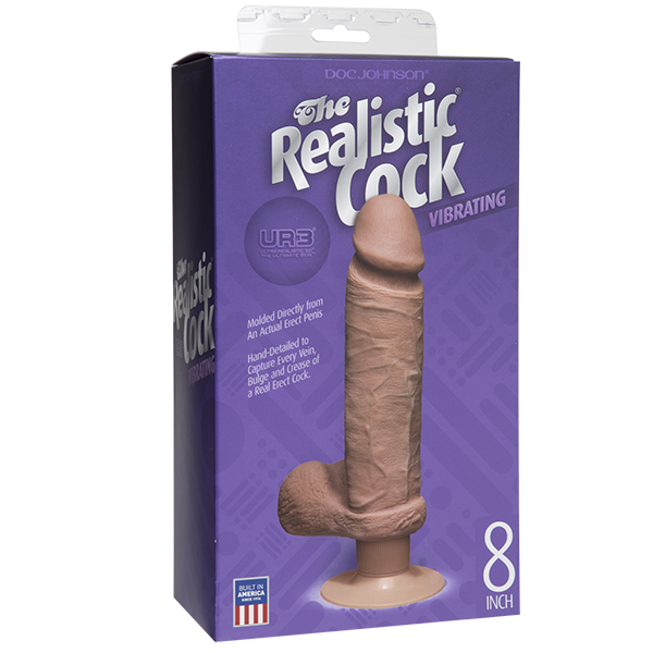 The Vibro Realistic Cock UR3 Vibrator 8 Inch - Tan - ACME Pleasure