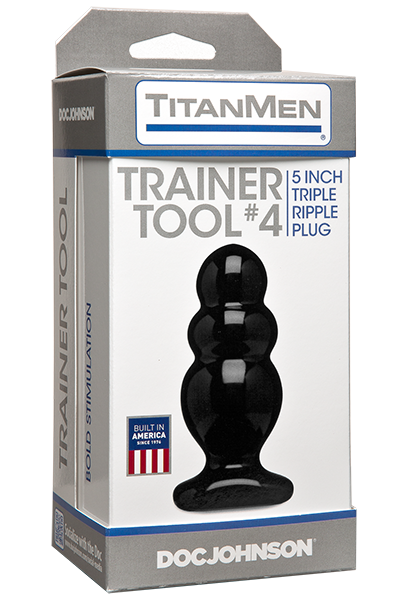Titanmen Trainer Tool 4 Black Butt Plug - ACME Pleasure