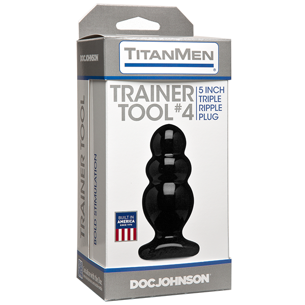 Titanmen Trainer Tool 4 Black Butt Plug - ACME Pleasure