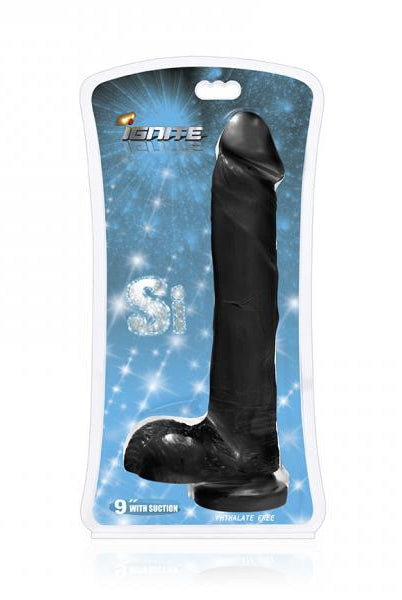 9 inches Cock with Balls & Suction Cup Black - ACME Pleasure