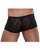 Male Power Stretch Lace Mini Shorts Black Medium - ACME Pleasure